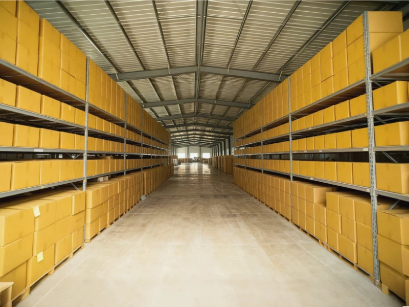 Large scale warehouse storage of wooden cutlery ensuring stable supply chain. Large scale warehouse storage of wooden cutlery ensuring stable supply chain.